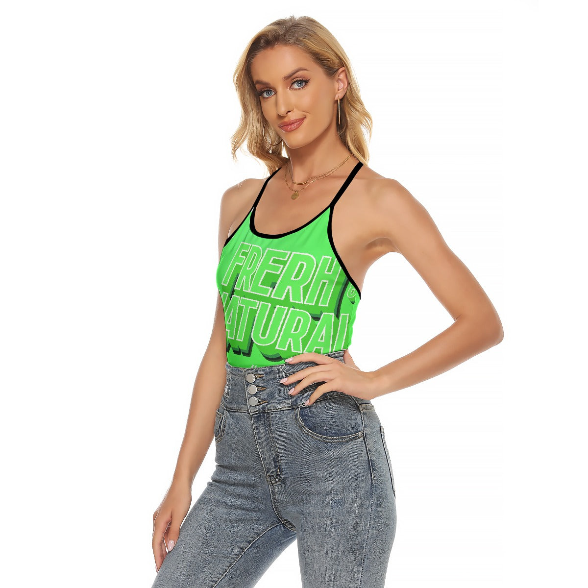 All-Over Print Women's Criss-Cross Open Back Tank Top