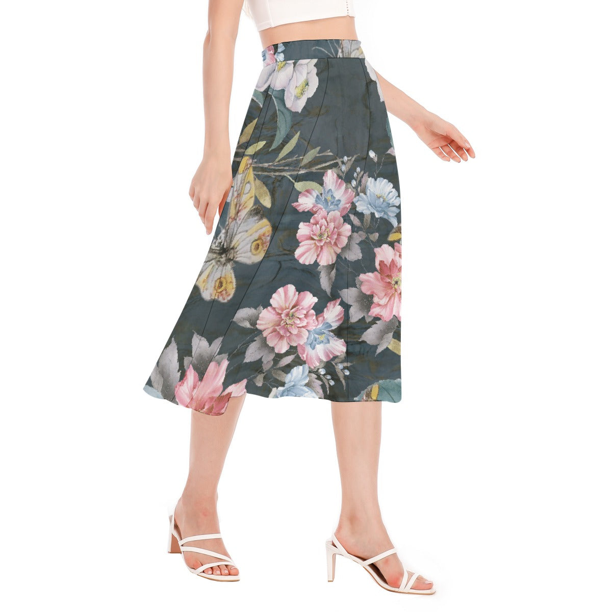All-Over Print Women's Long Section Chiffon Skirt