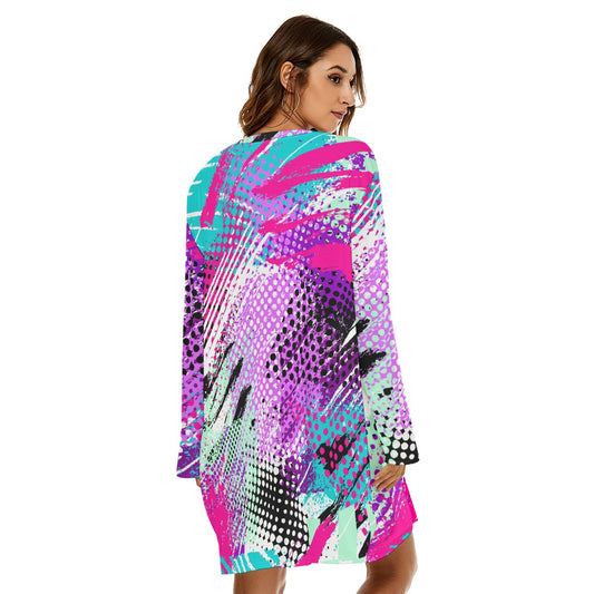 All-Over Print  Women's Loose Crew Neck Dress