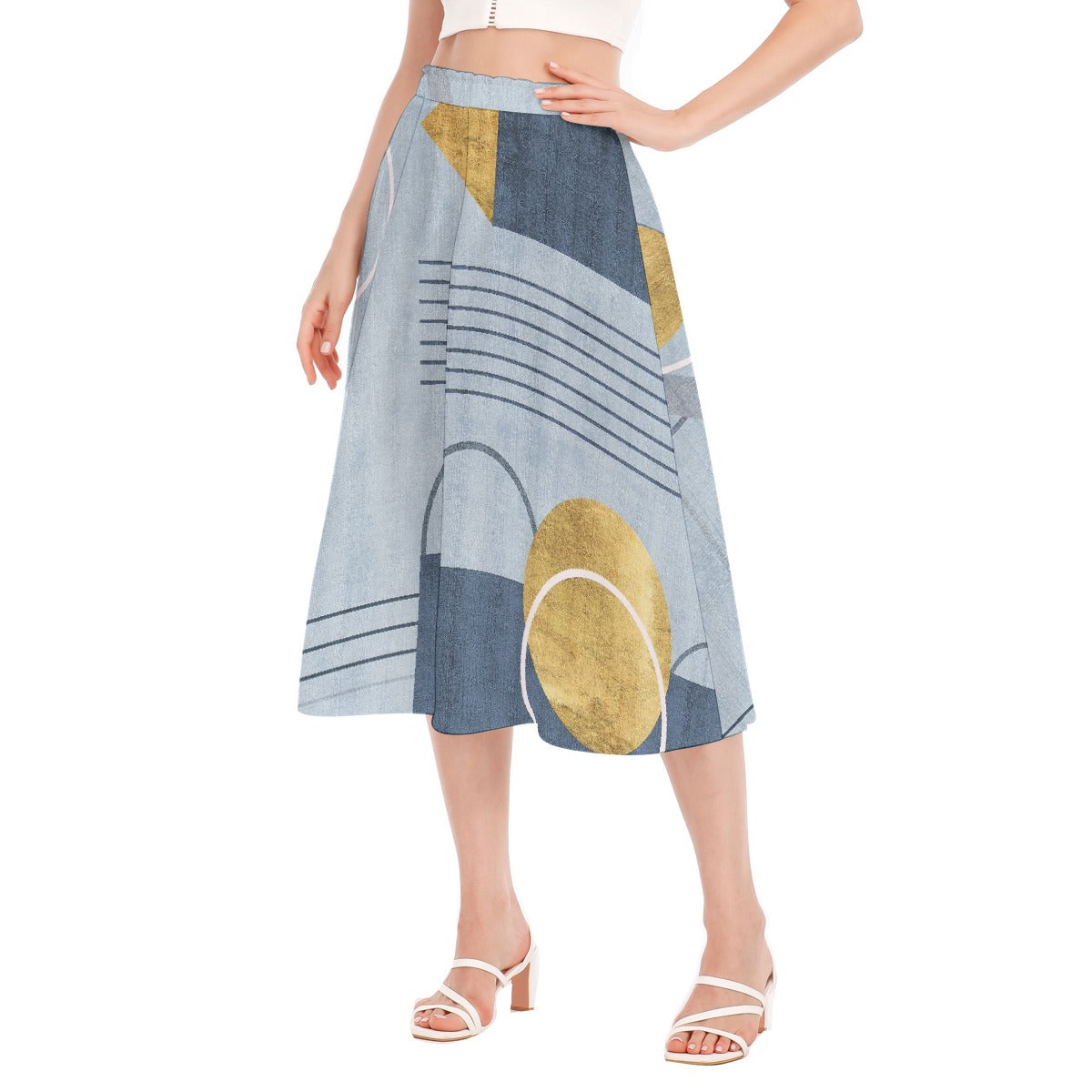 All-Over Print Women's Long Section Chiffon Skirt