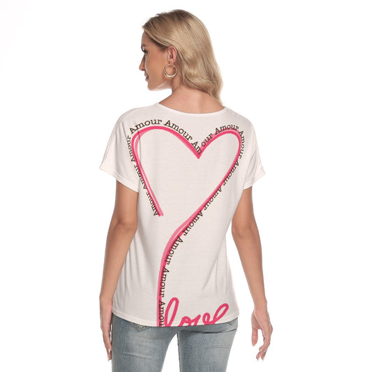 All-Over Print Women's Loose V-neck Short Sleeve T-shirt