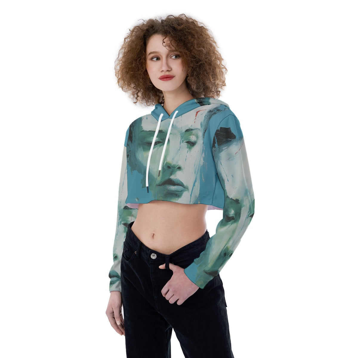 All-Over Print Women's Crop Top Hoodie