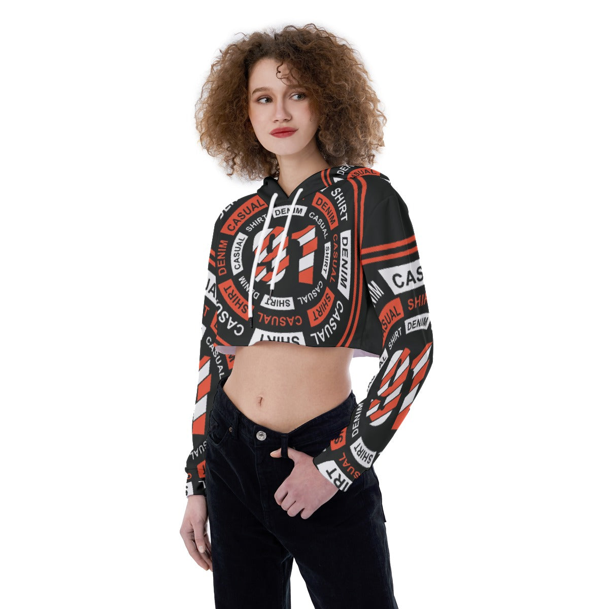 All-Over Print Women's Crop Top Hoodie