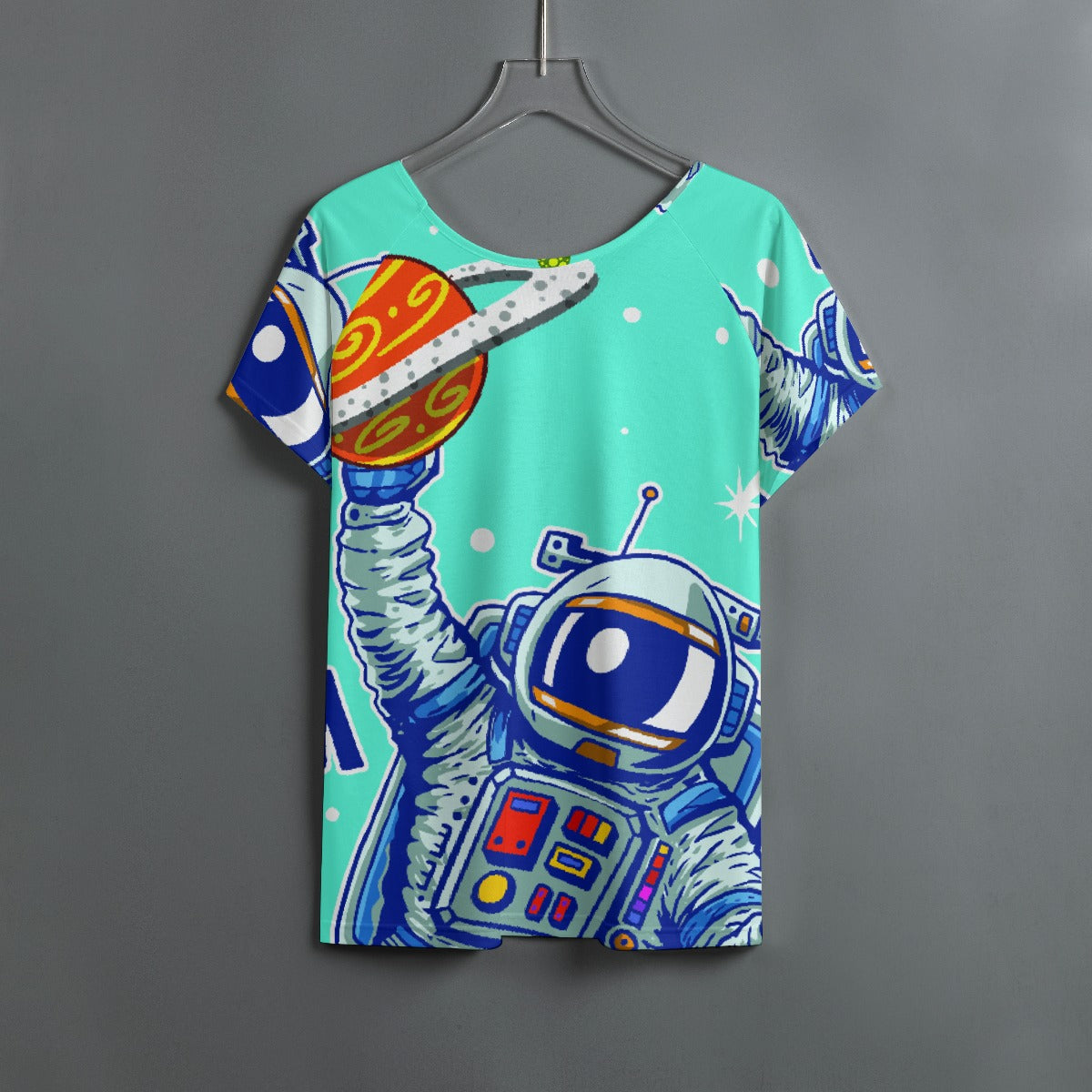All-Over Print Women's Round Neck T-shirt With Raglan Sleeve