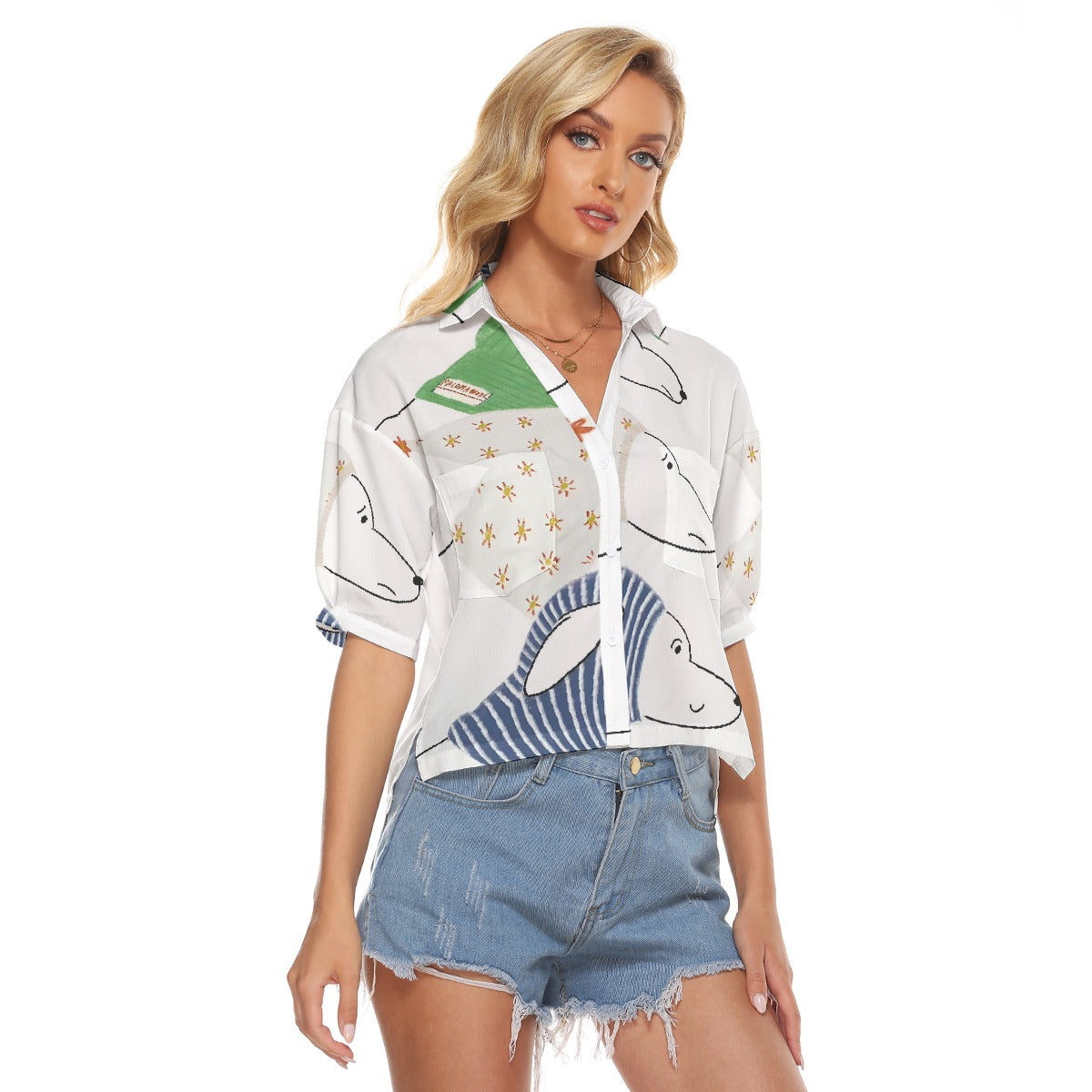 All-Over Print Women's V-neck Shirts