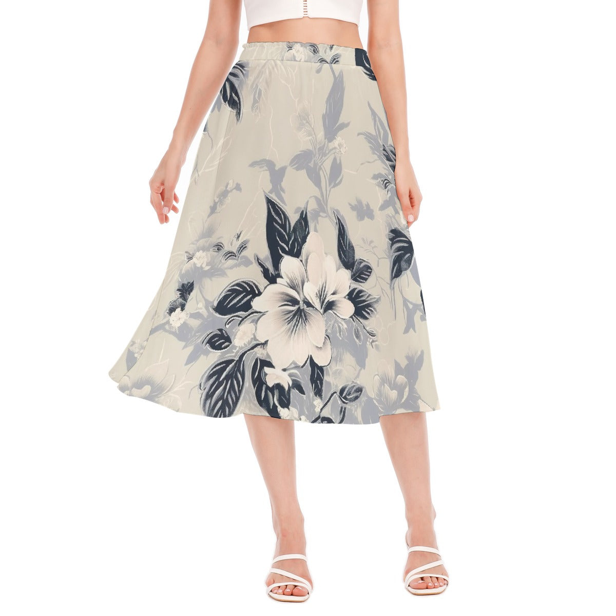 All-Over Print Women's Long Section Chiffon Skirt