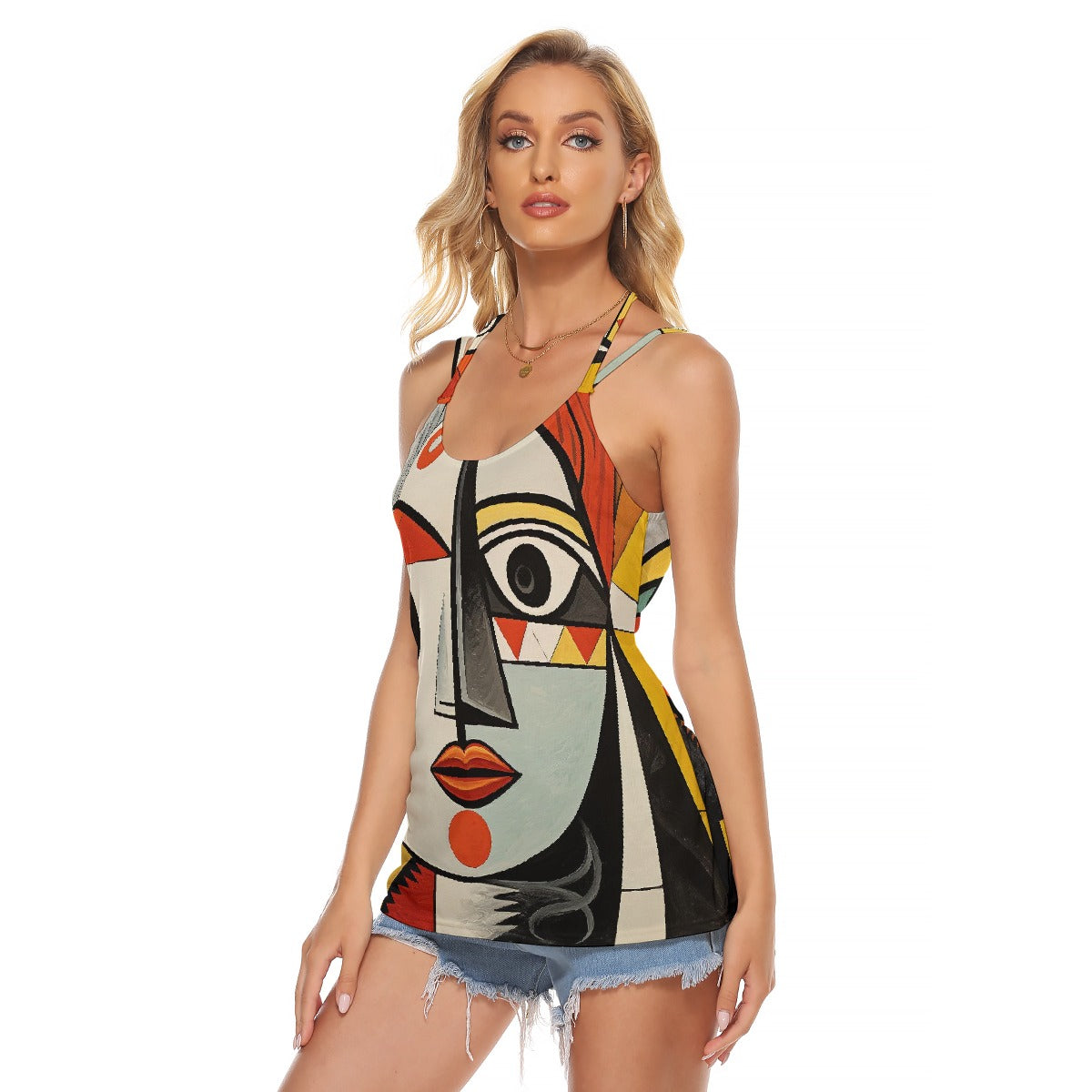 All-Over Print Women's Halter Top With Backless