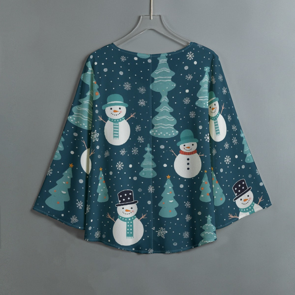 All-Over Print Women's V-neck T-shirt With Irregular Hem