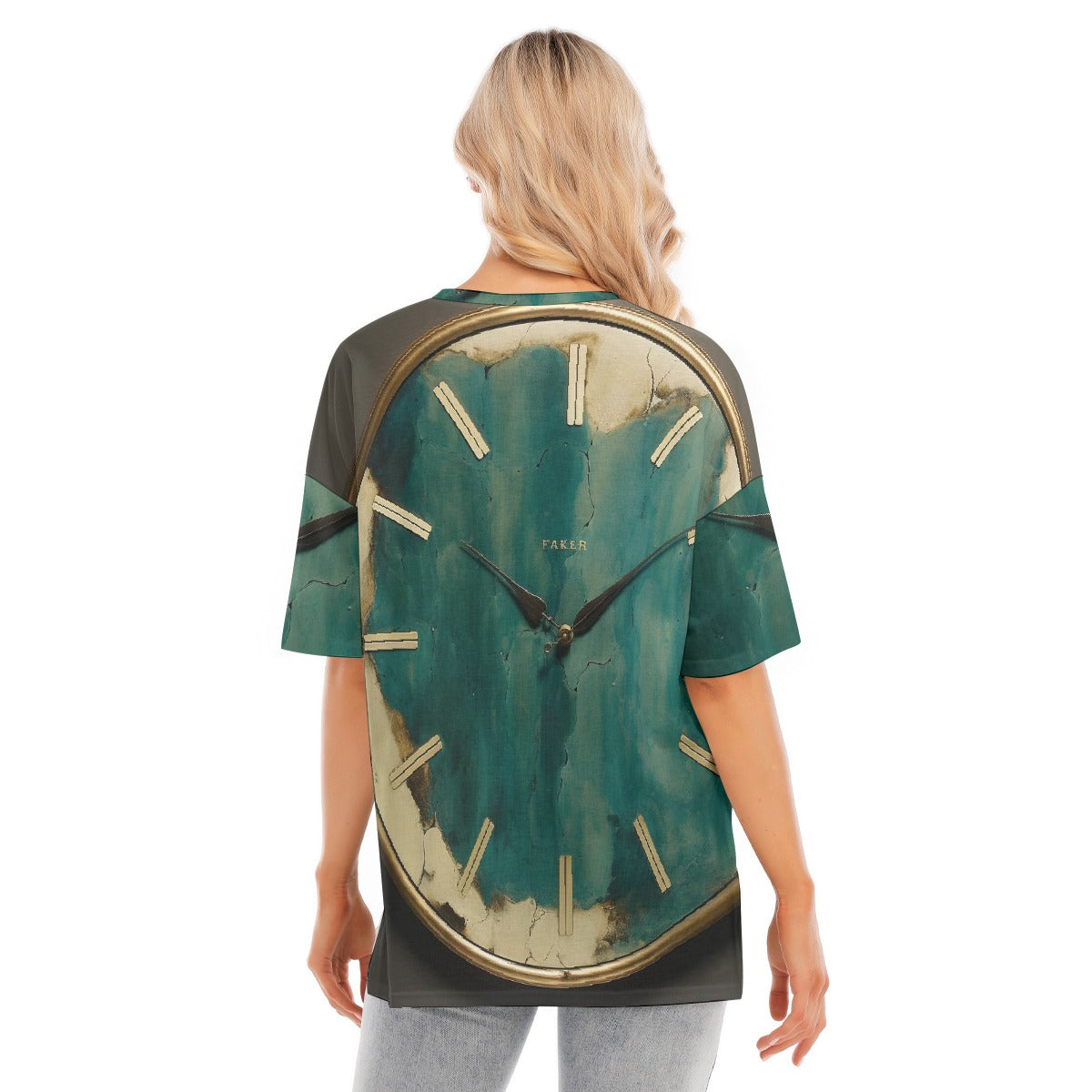 All-Over Print Women's Short Sleeves T-shirt With Hem Split