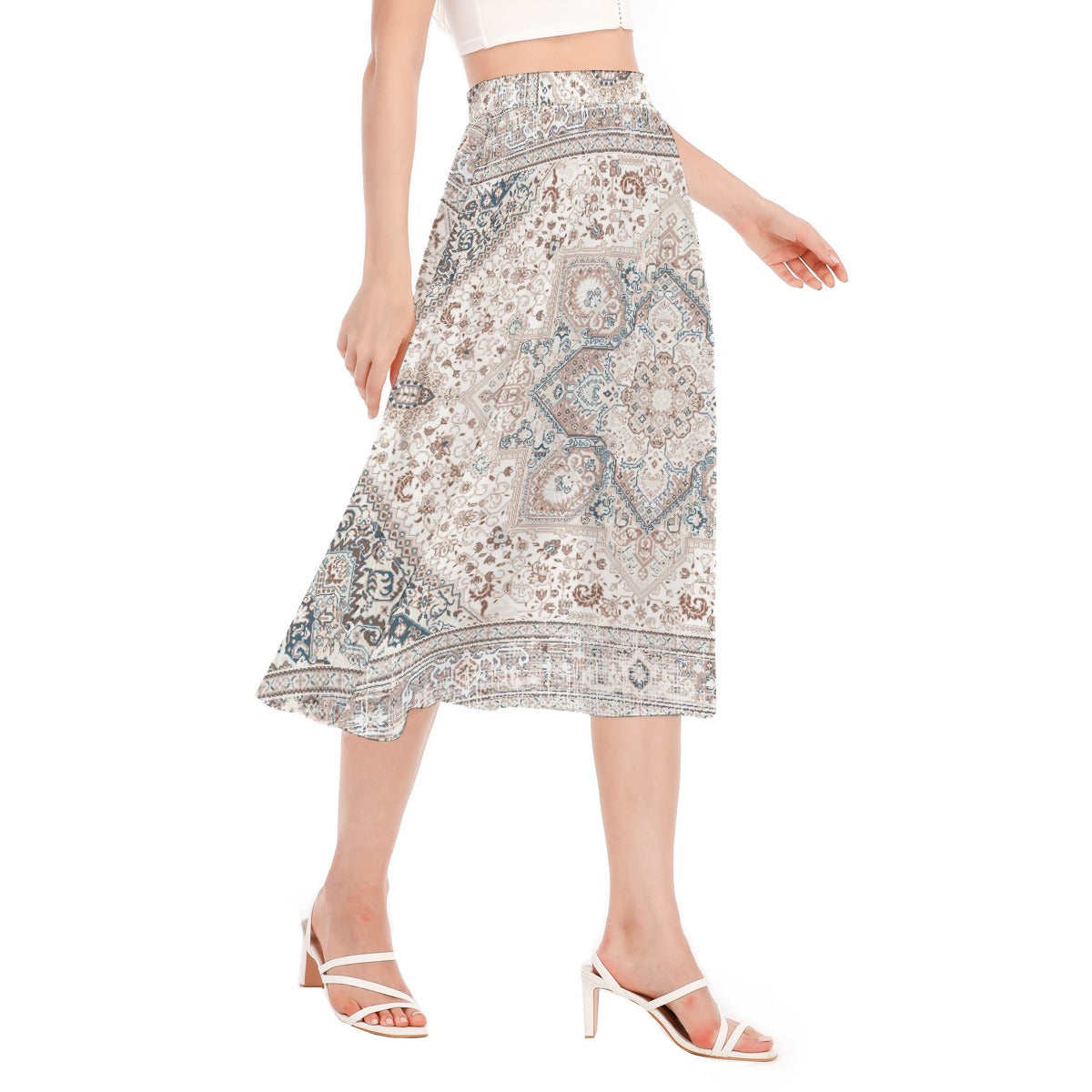 All-Over Print Women's Long Section Chiffon Skirt