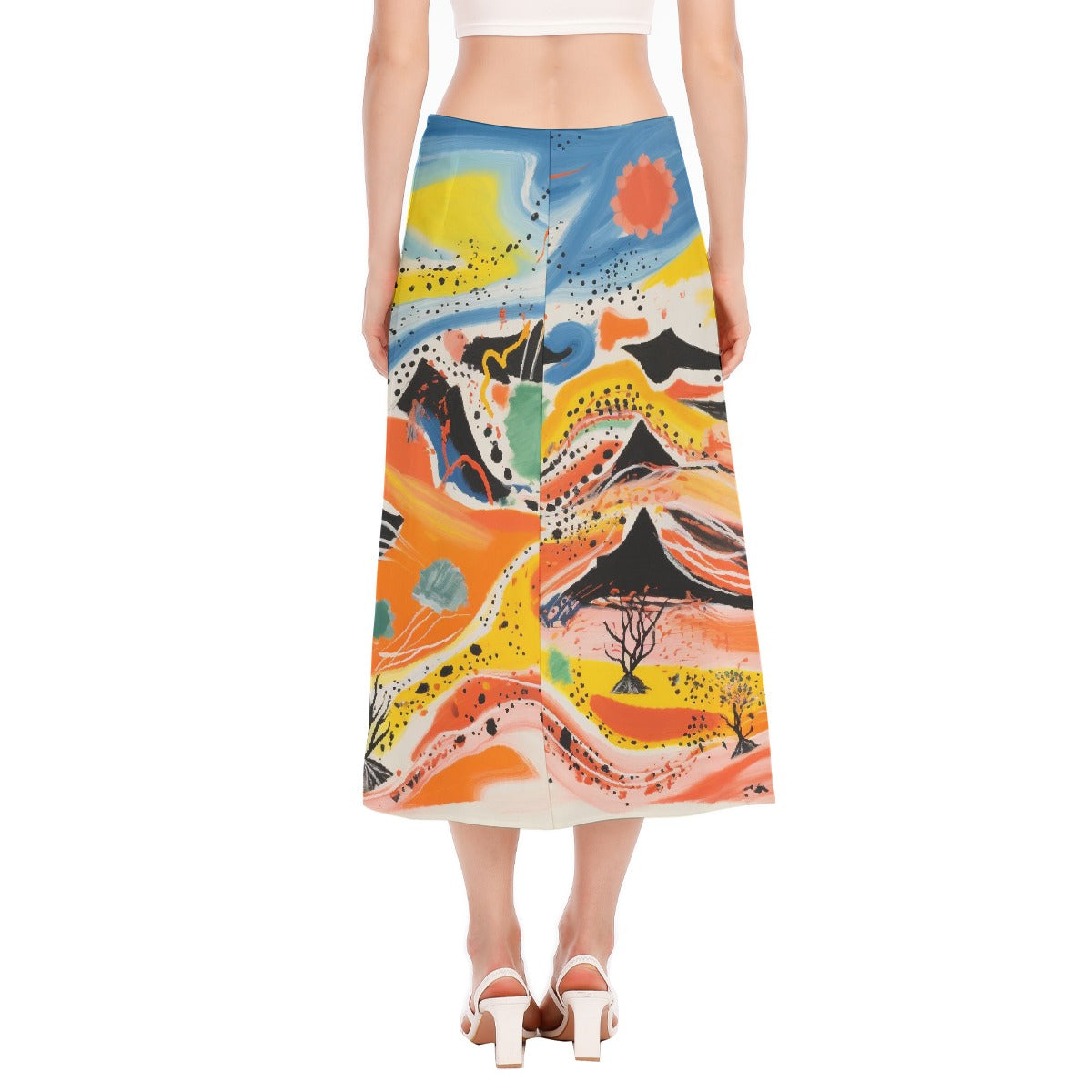 All-Over Print Women's High Slit Long Skirt