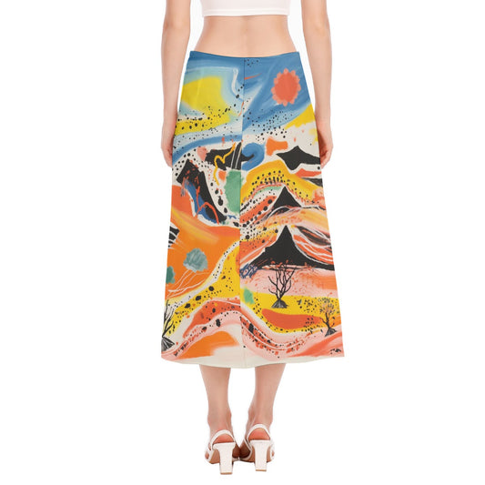 All-Over Print Women's High Slit Long Skirt