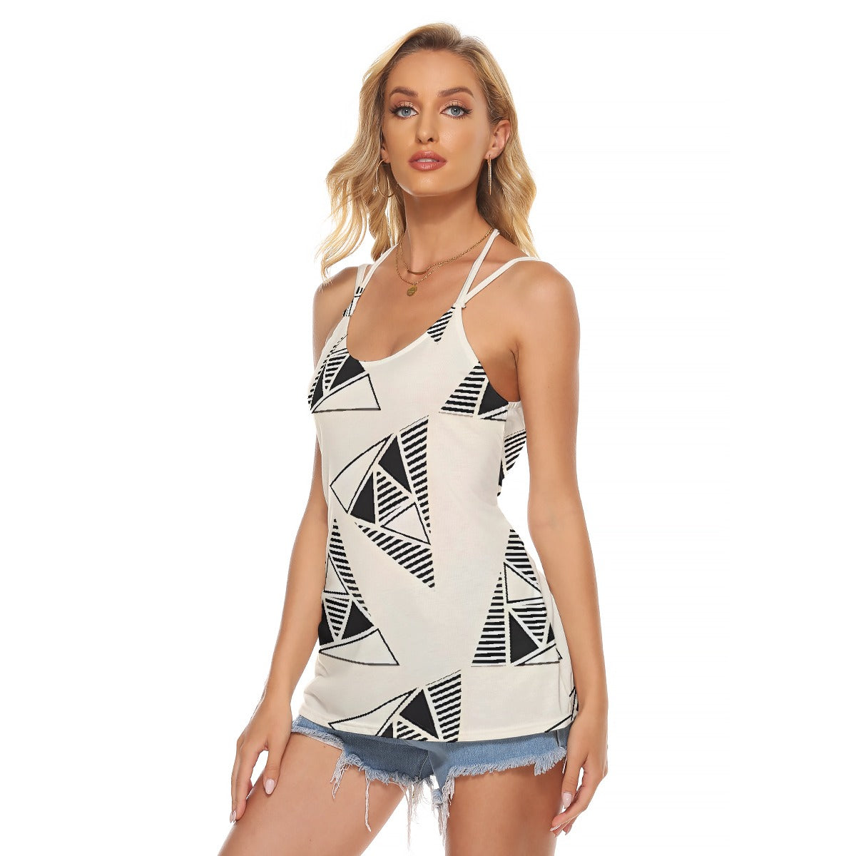 All-Over Print Women's Halter Top With Backless