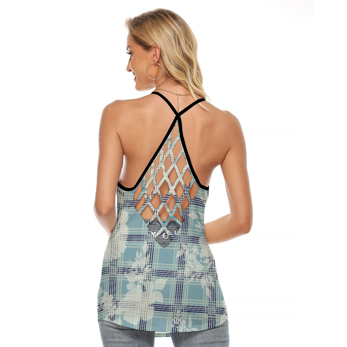 All-Over Print Women's Criss-Cross Open Back Tank Top