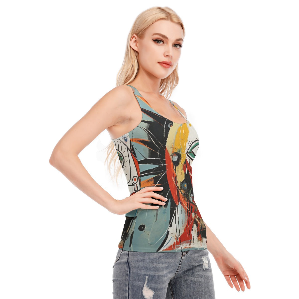 All-Over Print Women's Racer Vest | 190GSM Cotton