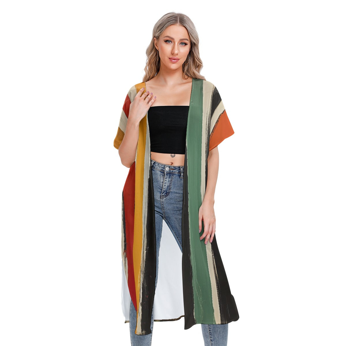 All-Over Print Women's Short Sleeve Cardigan