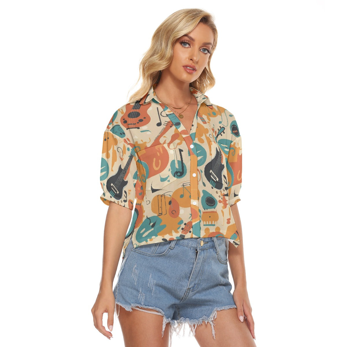 All-Over Print Women's V-neck Shirts