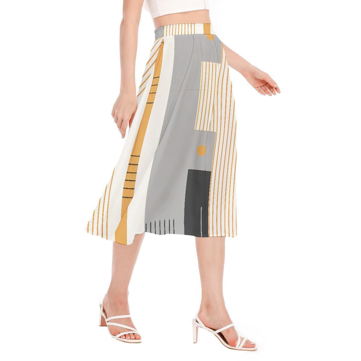 All-Over Print Women's Long Section Chiffon Skirt