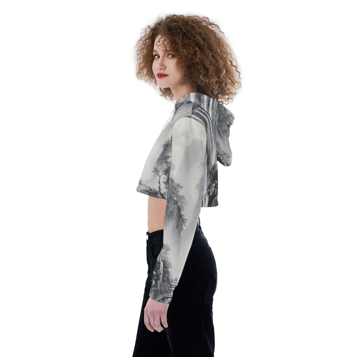 All-Over Print Women's Crop Top Hoodie