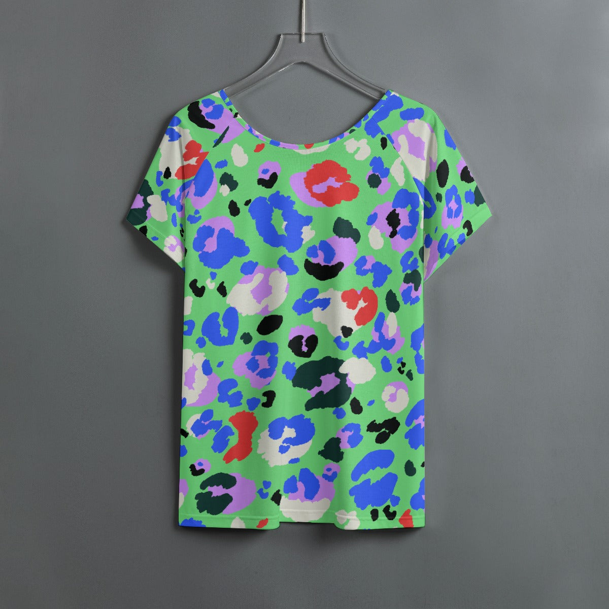 All-Over Print Women's Round Neck T-shirt With Raglan Sleeve