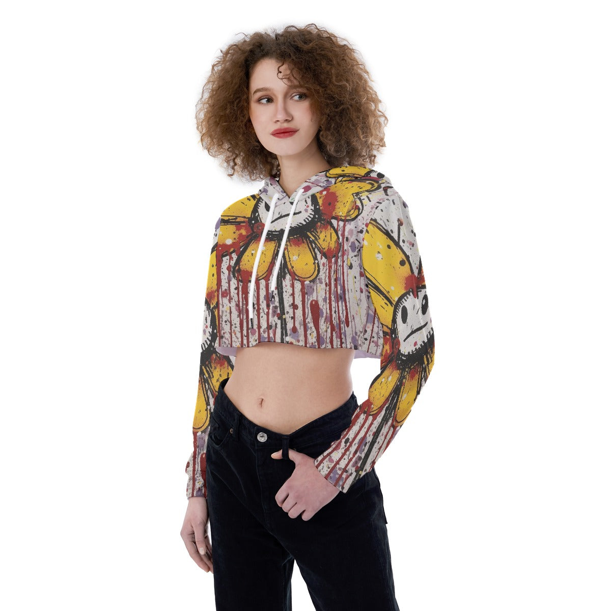All-Over Print Women's Crop Top Hoodie