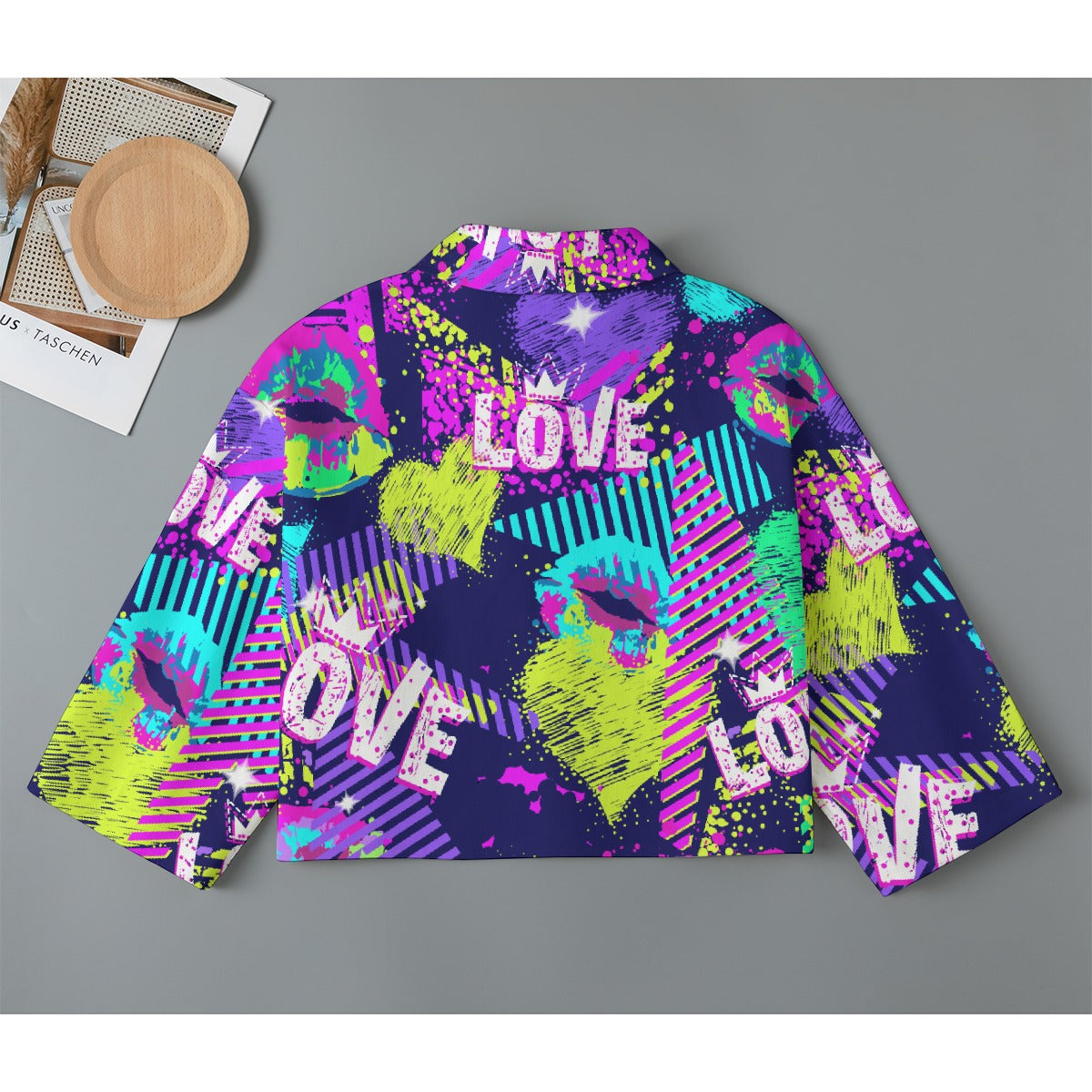 All-Over Print Women's Cropped Jacket | 245GSM Cotton