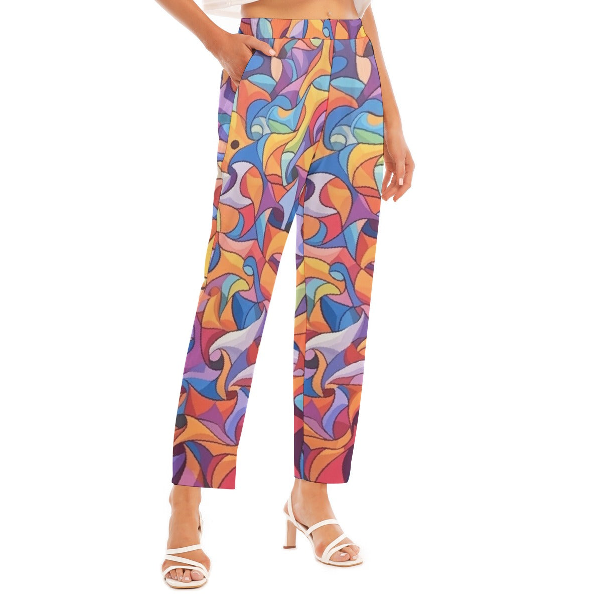 All-Over Print Women's Loose Straight-leg Pants