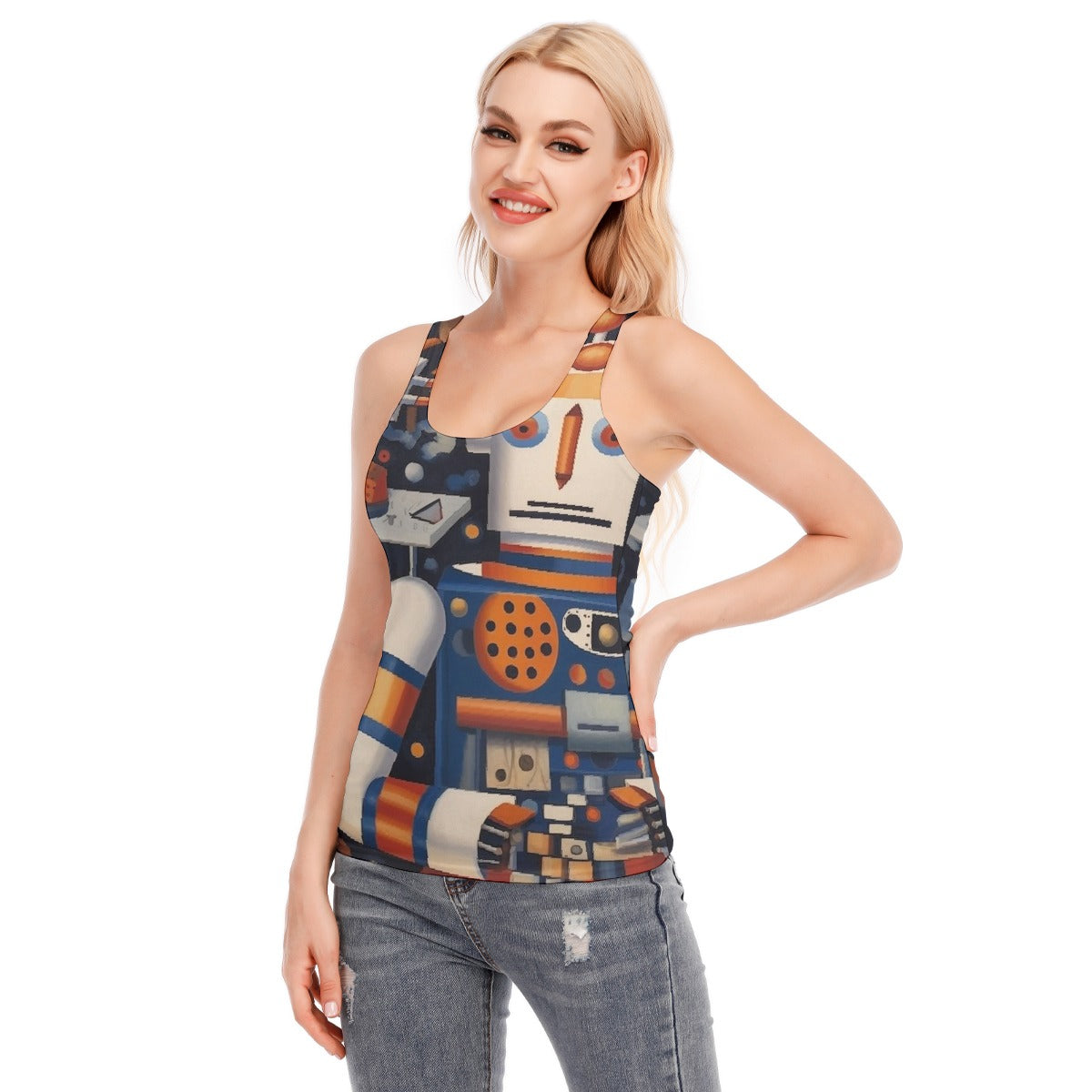 All-Over Print Women's Racer Vest | 190GSM Cotton