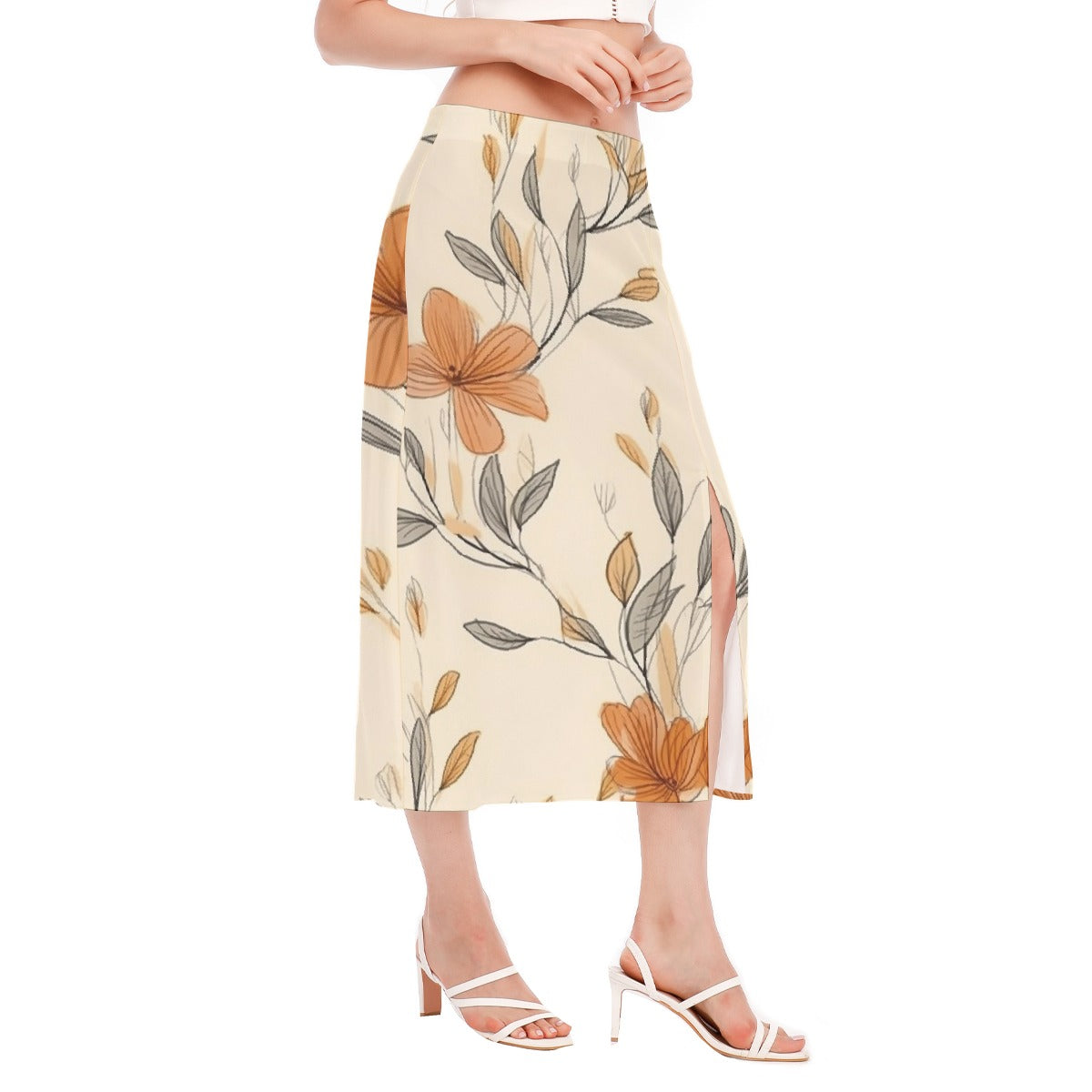 All-Over Print Women's High Slit Long Skirt