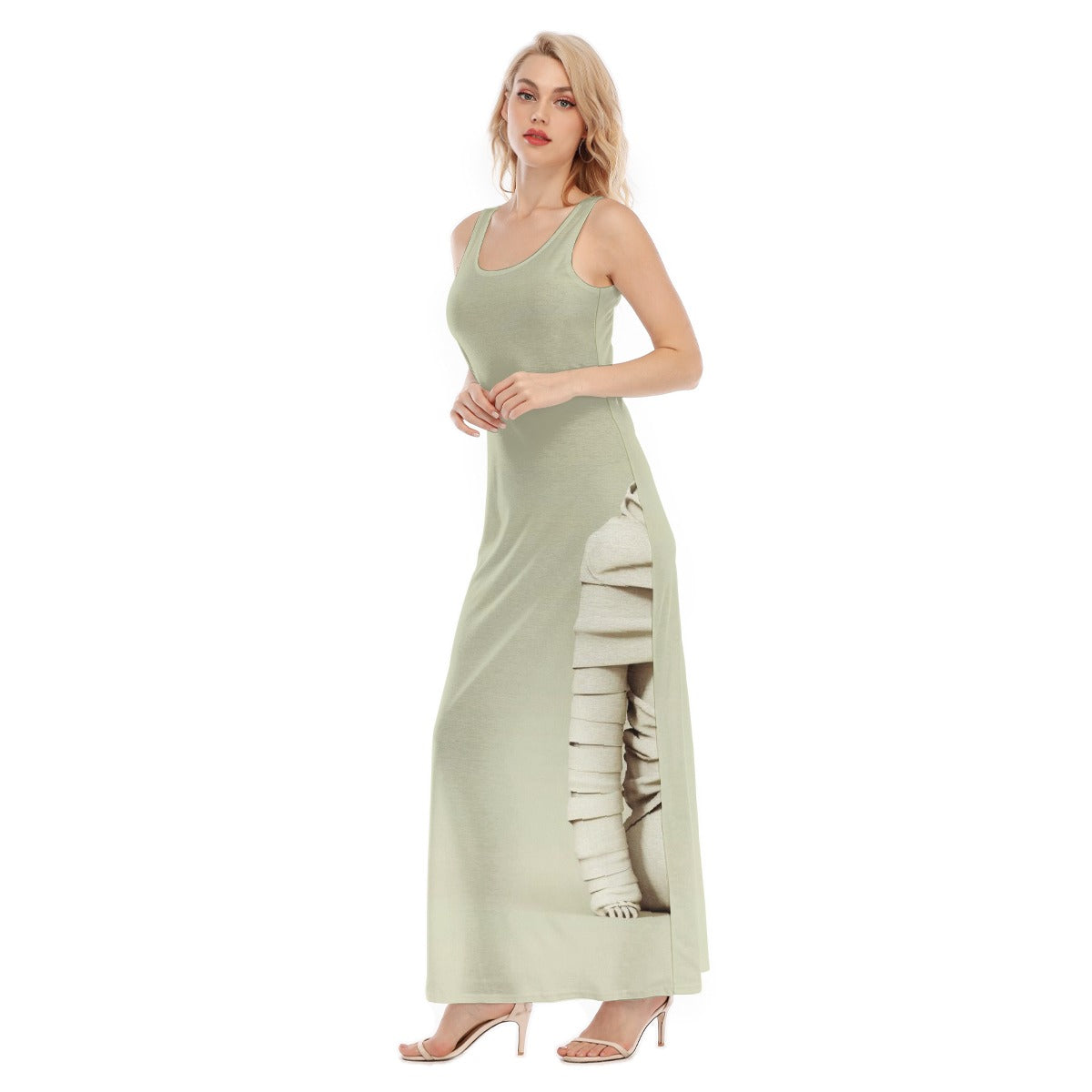 All-Over Print Women's Vest Dress | Length To Ankle