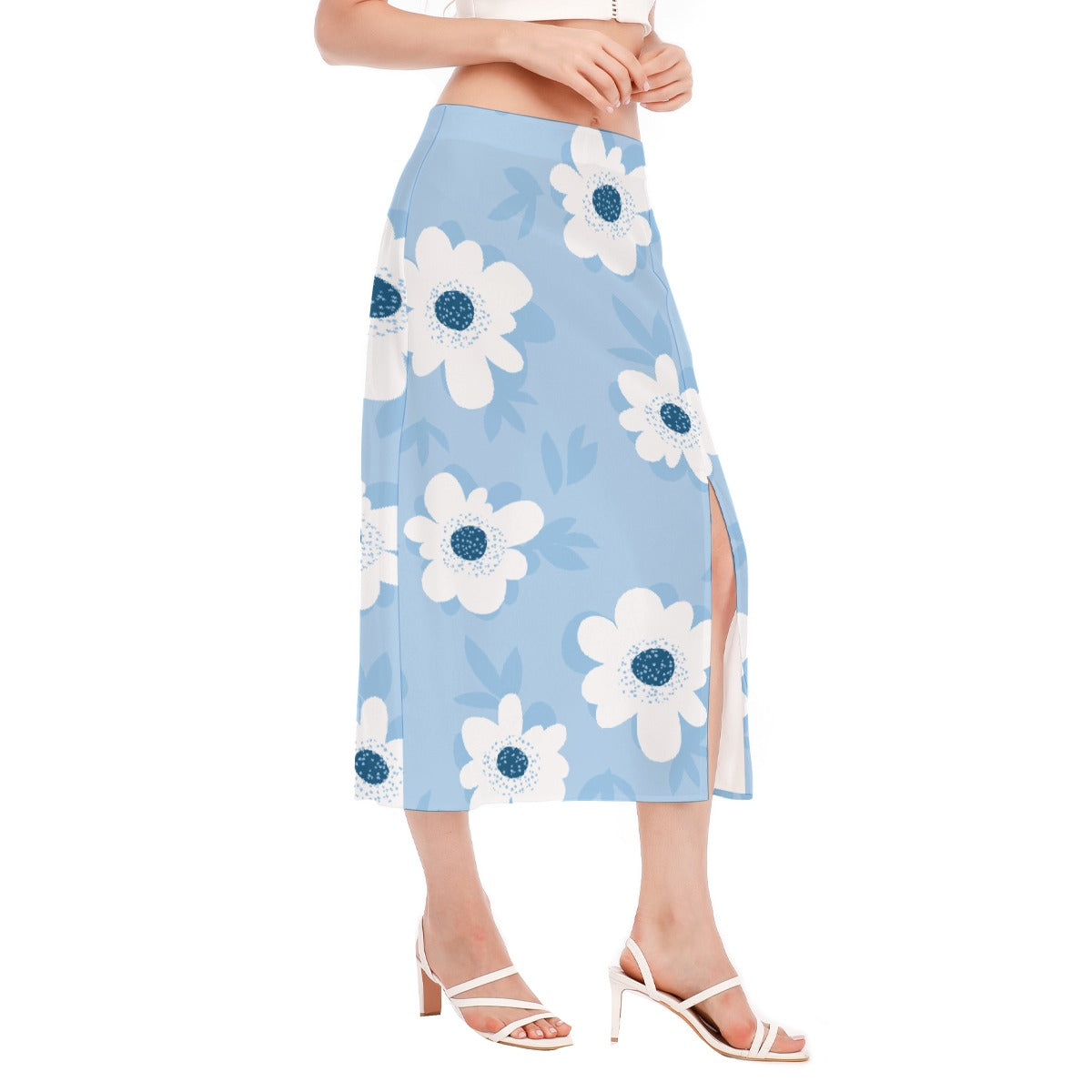 All-Over Print Women's High Slit Long Skirt