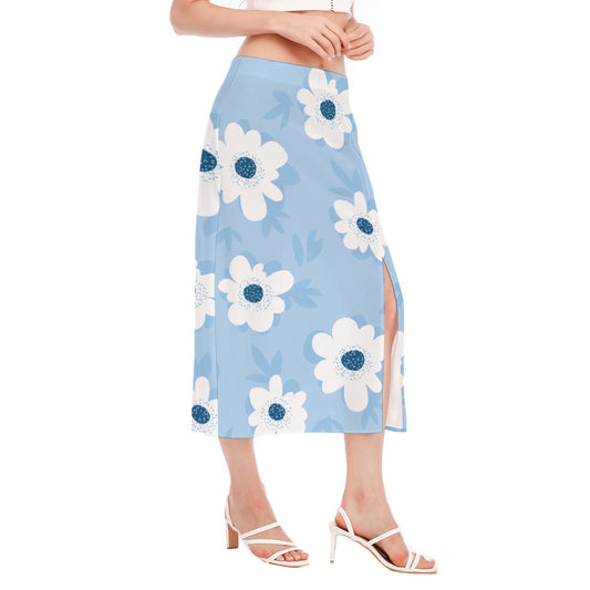 All-Over Print Women's High Slit Long Skirt