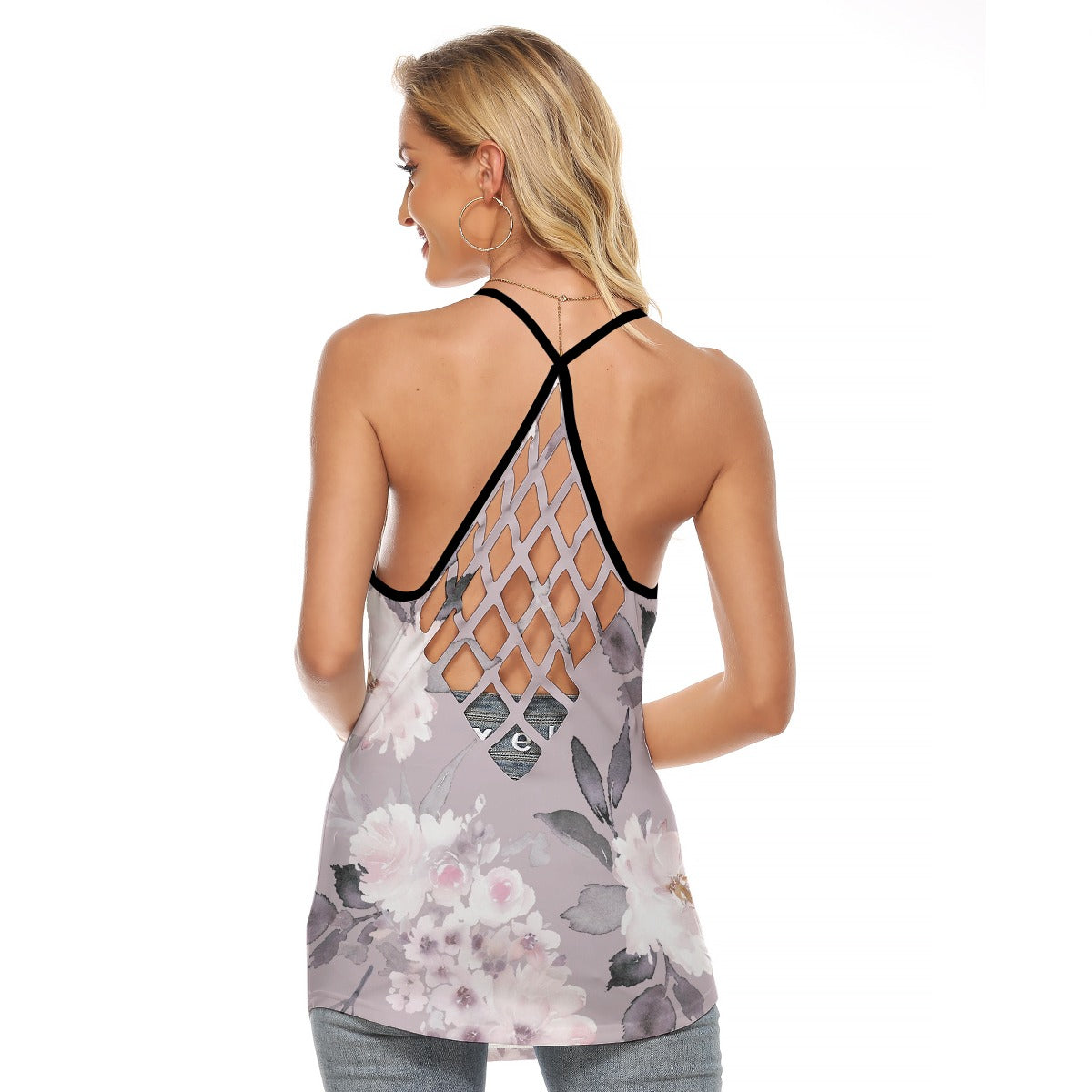 All-Over Print Women's Criss-Cross Open Back Tank Top