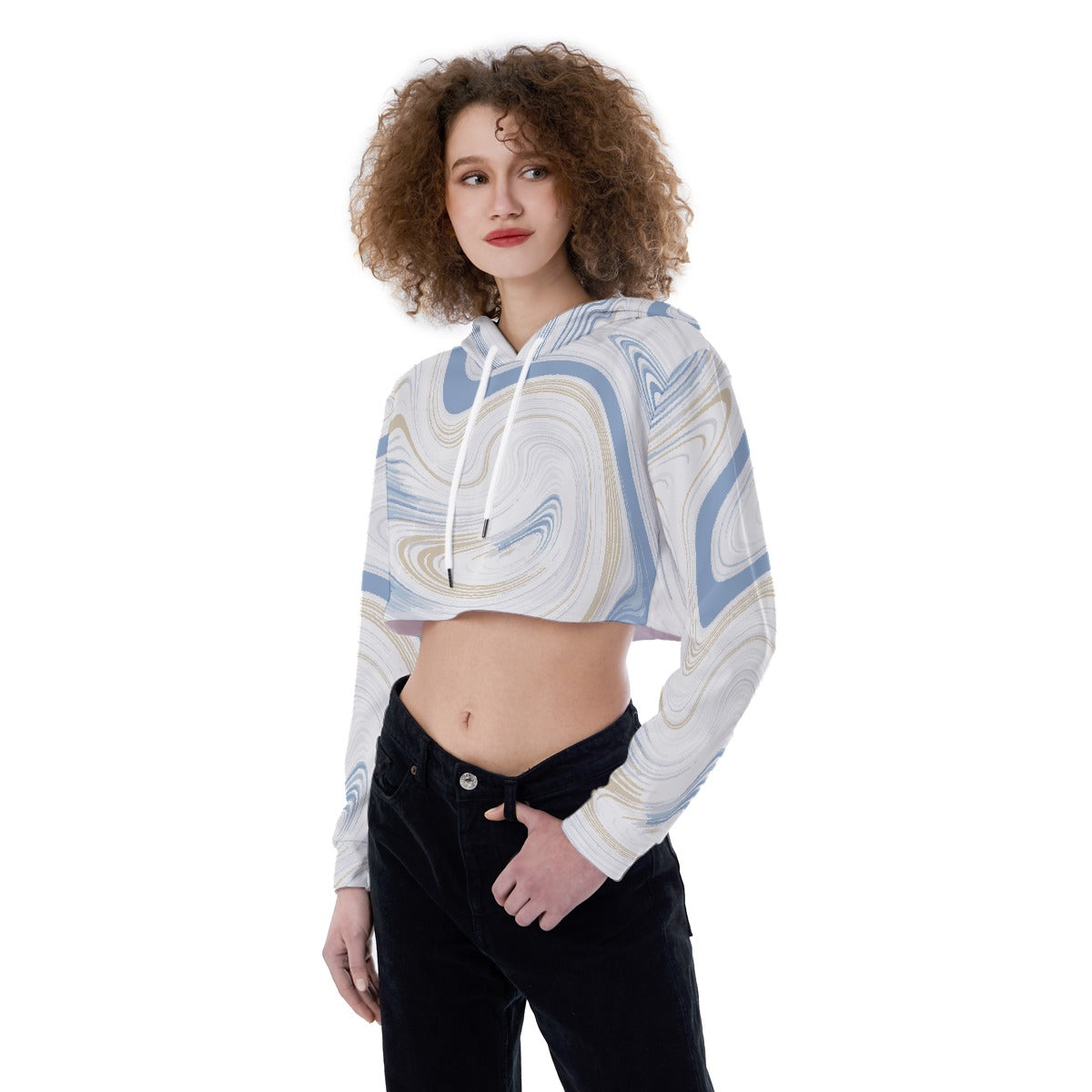 All-Over Print Women's Crop Top Hoodie