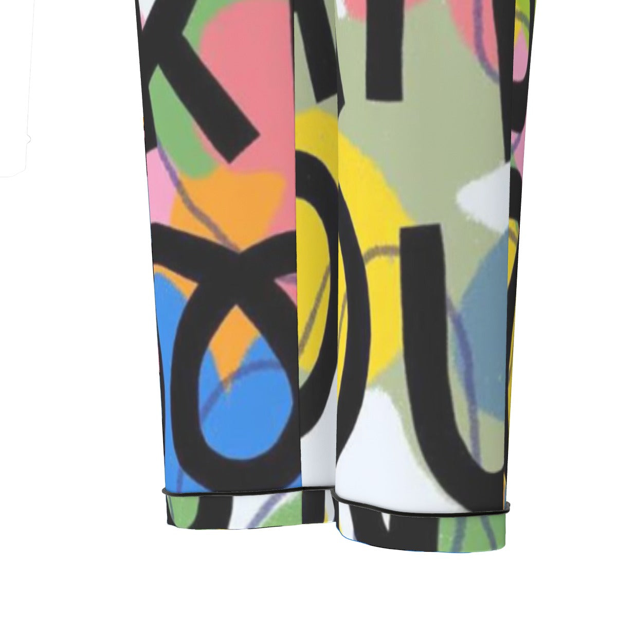 All-Over Print Women's Long Sleeve Pajama Set With Black Contrast Piping