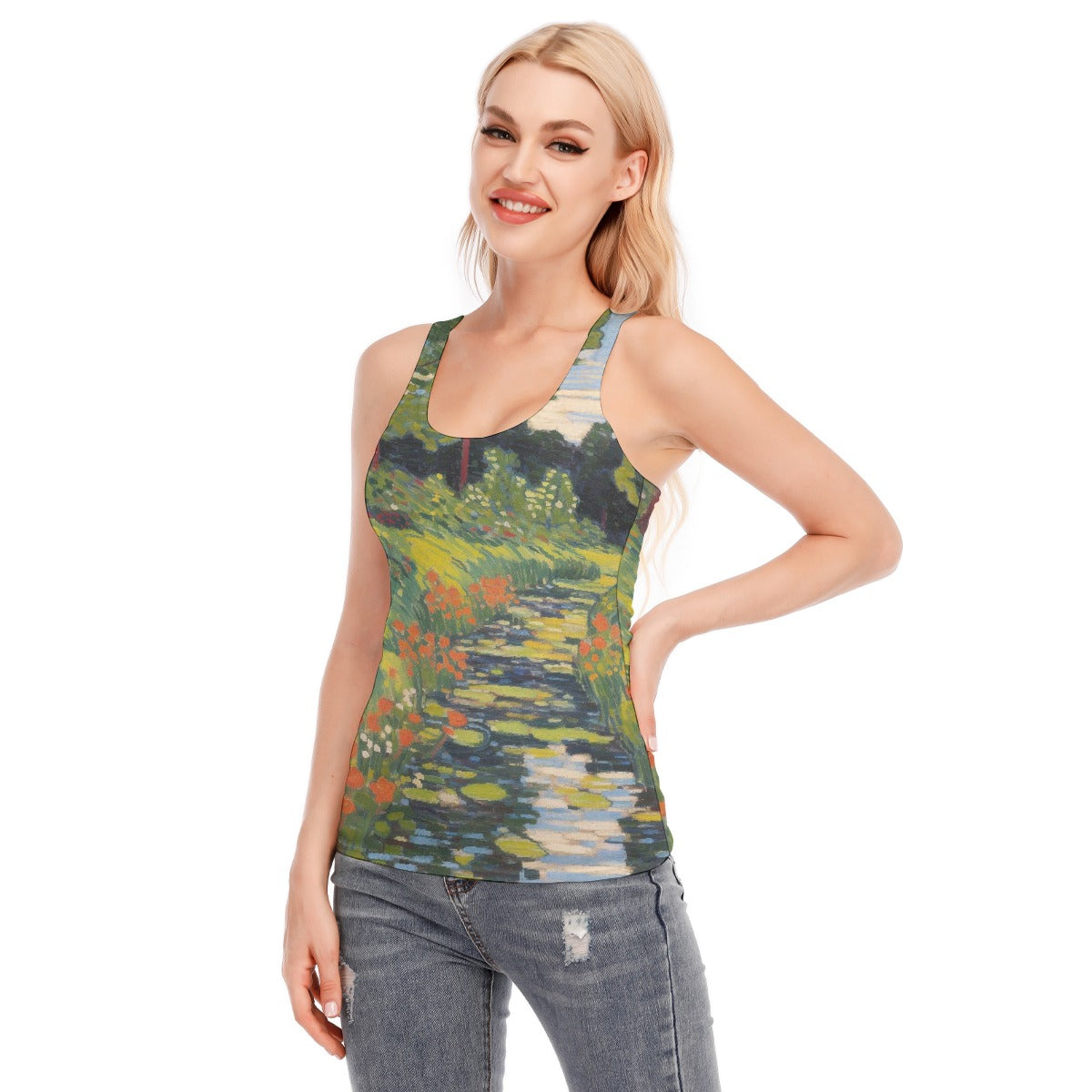 All-Over Print Women's Racer Vest | 190GSM Cotton