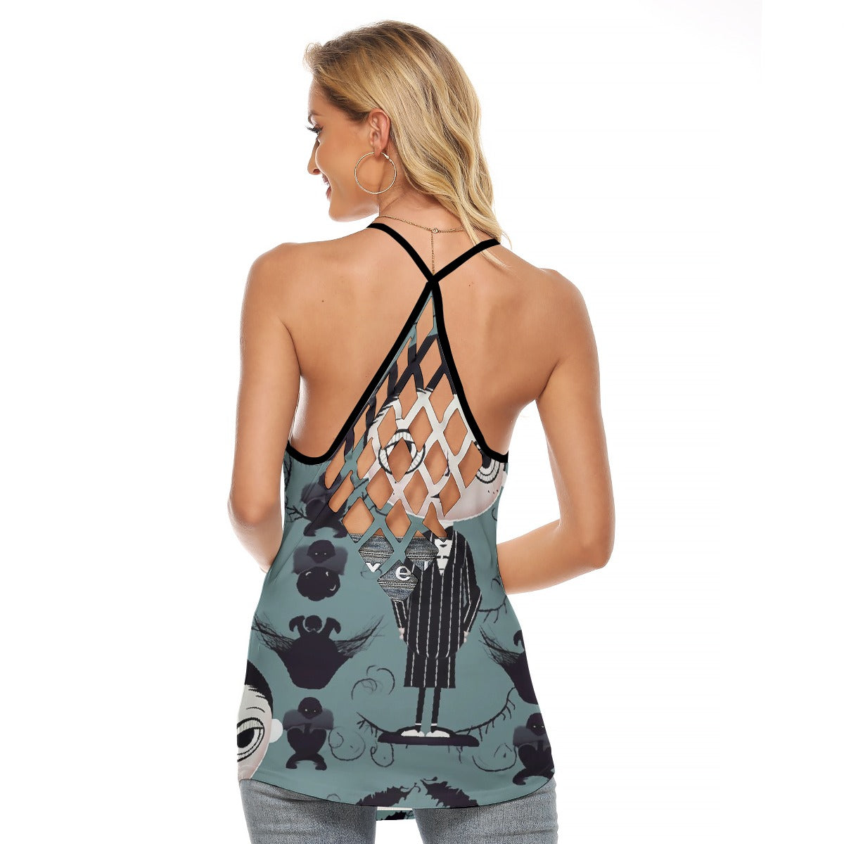 All-Over Print Women's Criss-Cross Open Back Tank Top