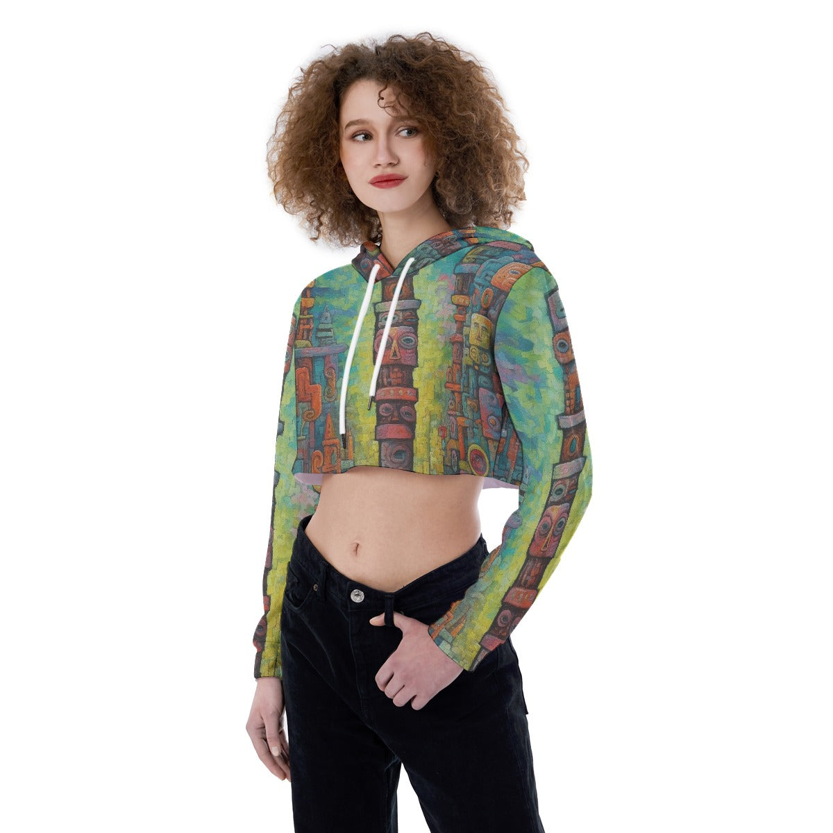 All-Over Print Women's Crop Top Hoodie
