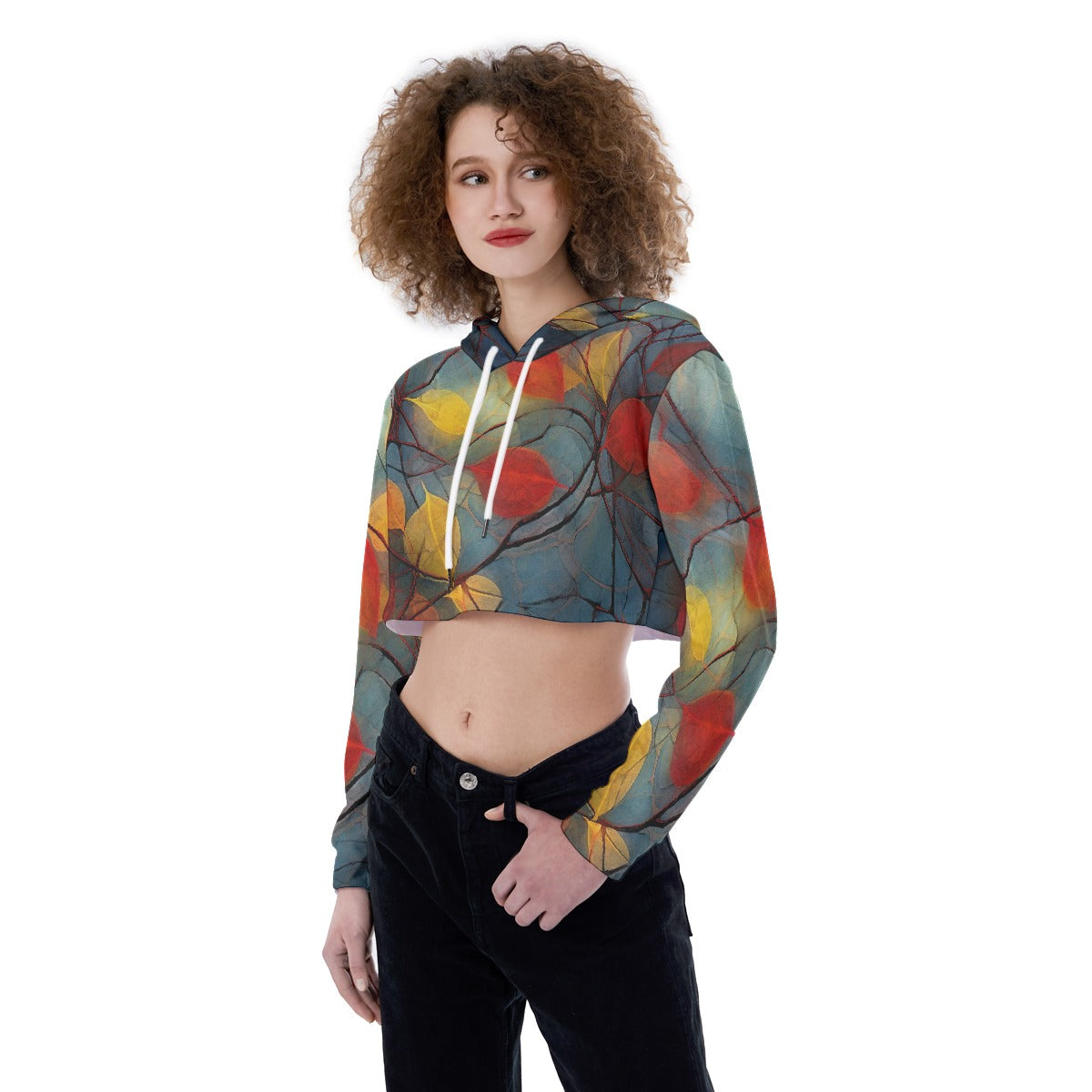 All-Over Print Women's Crop Top Hoodie