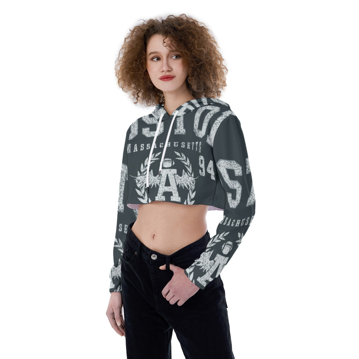 All-Over Print Women's Crop Top Hoodie