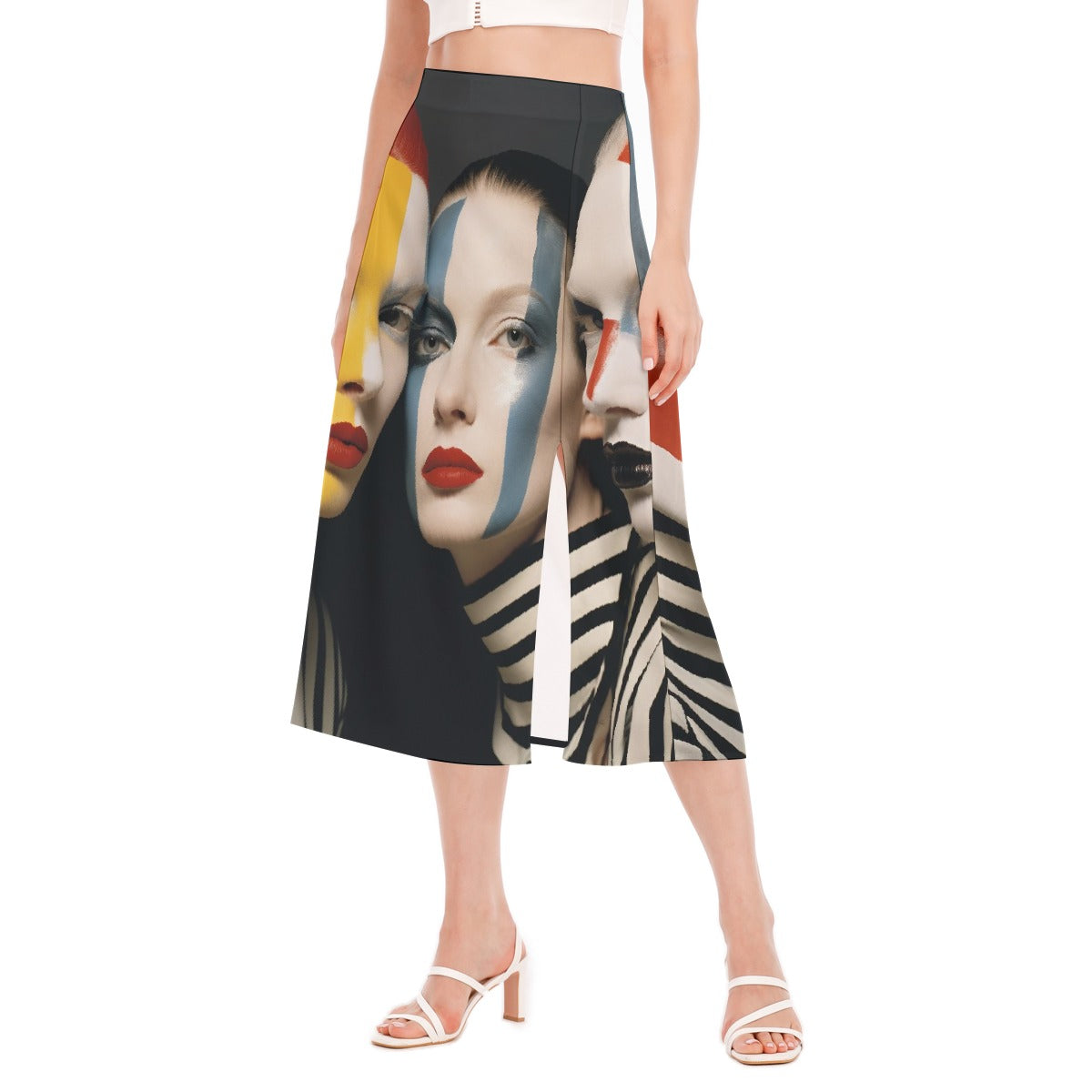 All-Over Print Women's High Slit Long Skirt