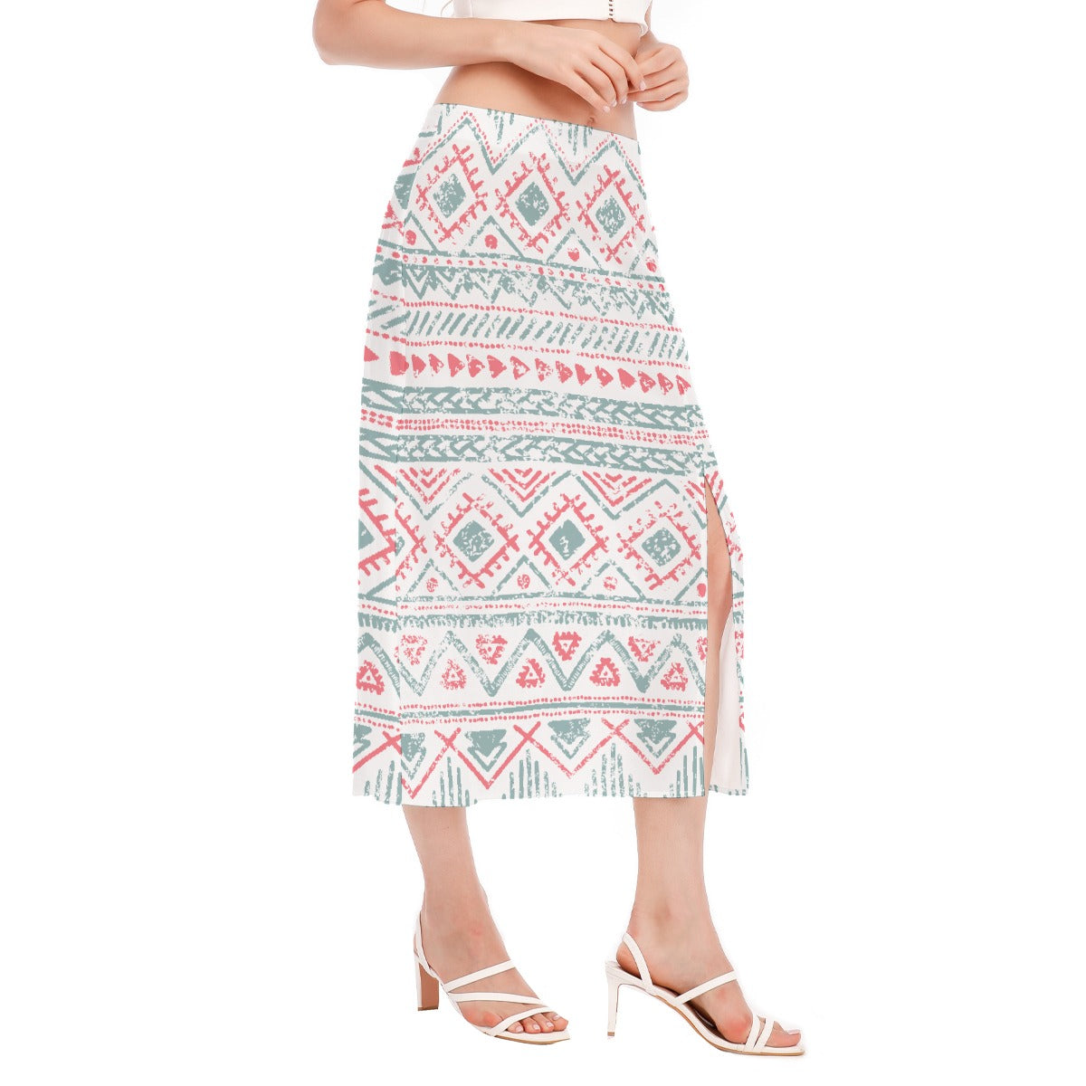 All-Over Print Women's High Slit Long Skirt