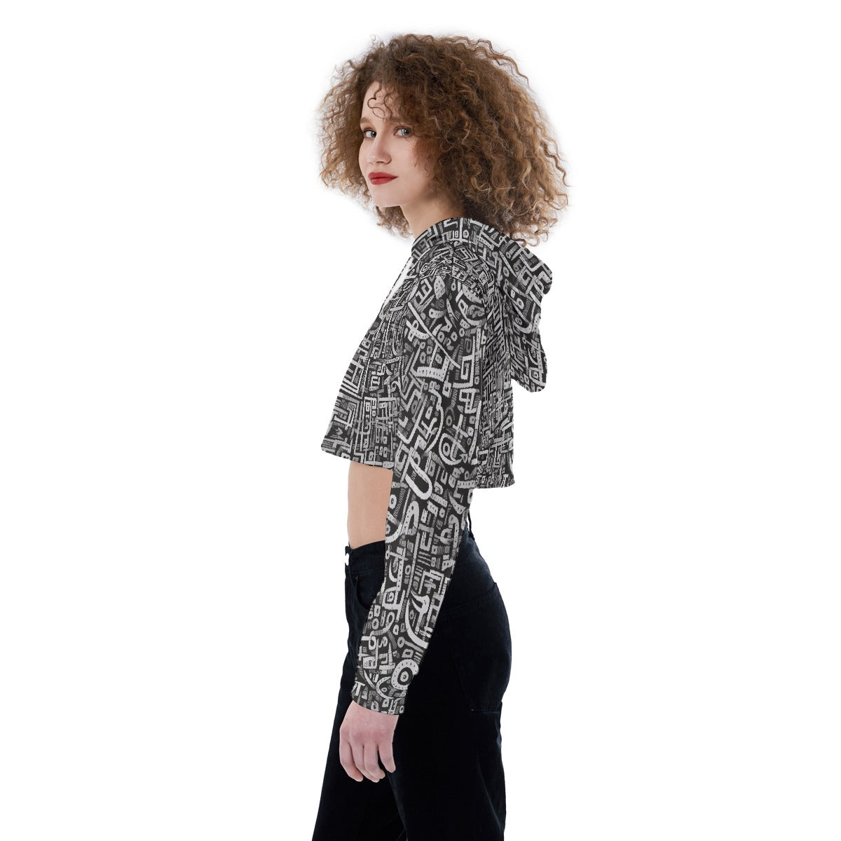 All-Over Print Women's Crop Top Hoodie