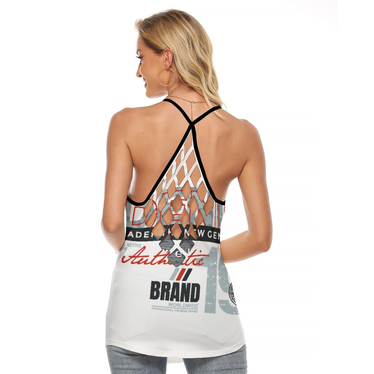 All-Over Print Women's Criss-Cross Open Back Tank Top