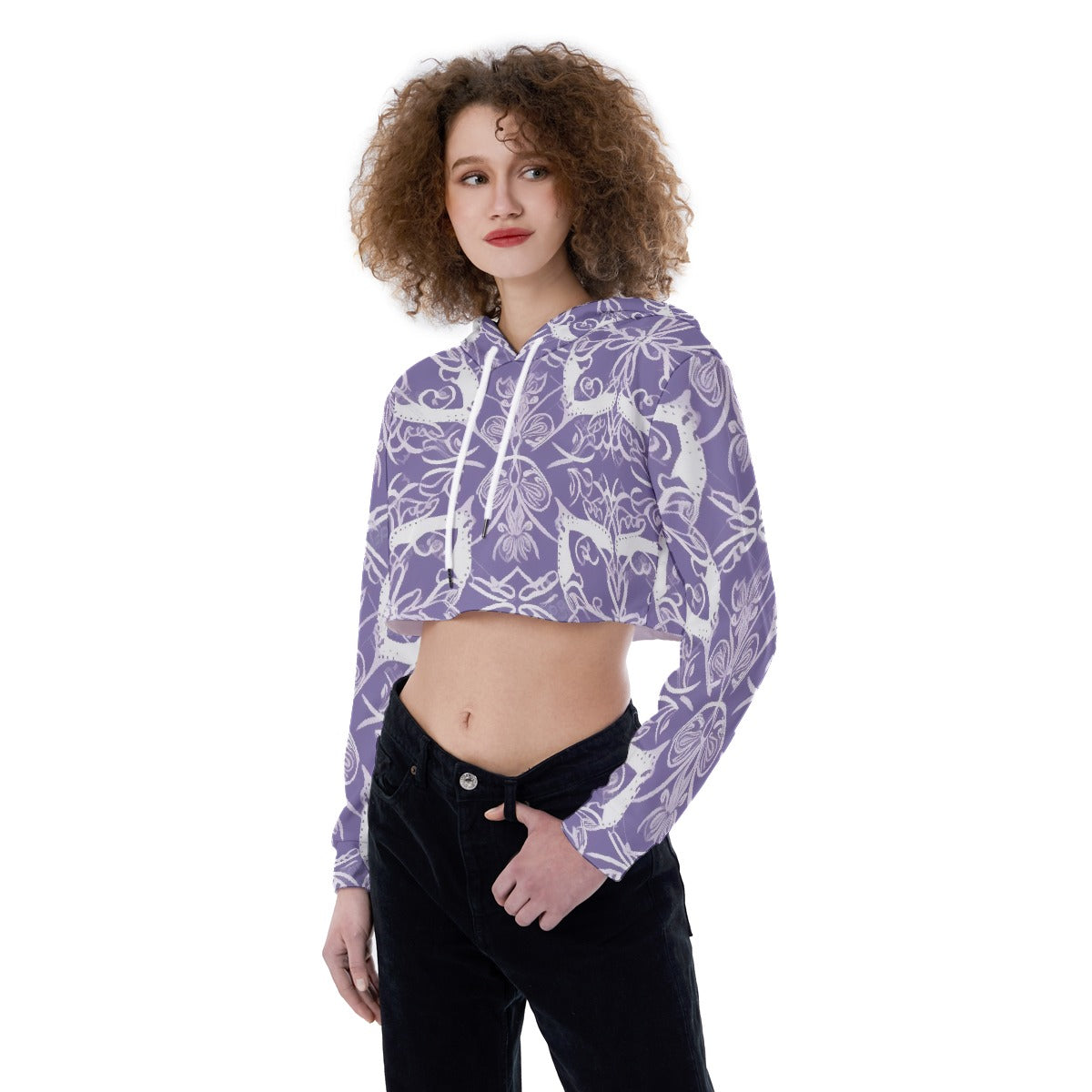 All-Over Print Women's Crop Top Hoodie
