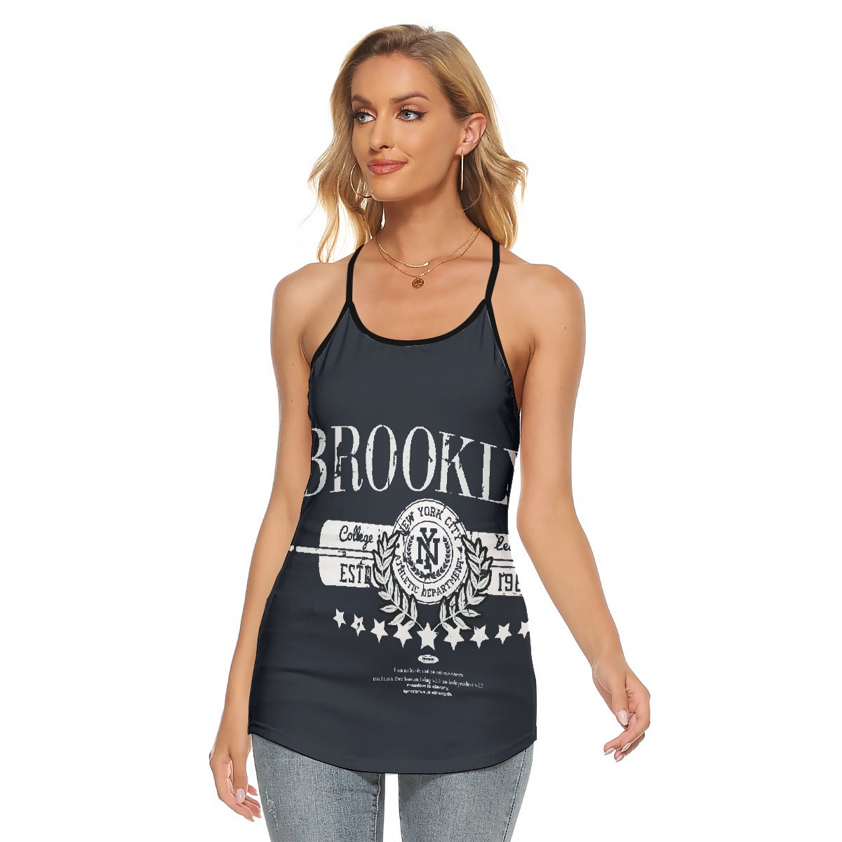 All-Over Print Women's Criss-Cross Open Back Tank Top