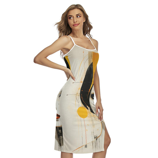 All-Over Print Women's Back Cross Cami Dress