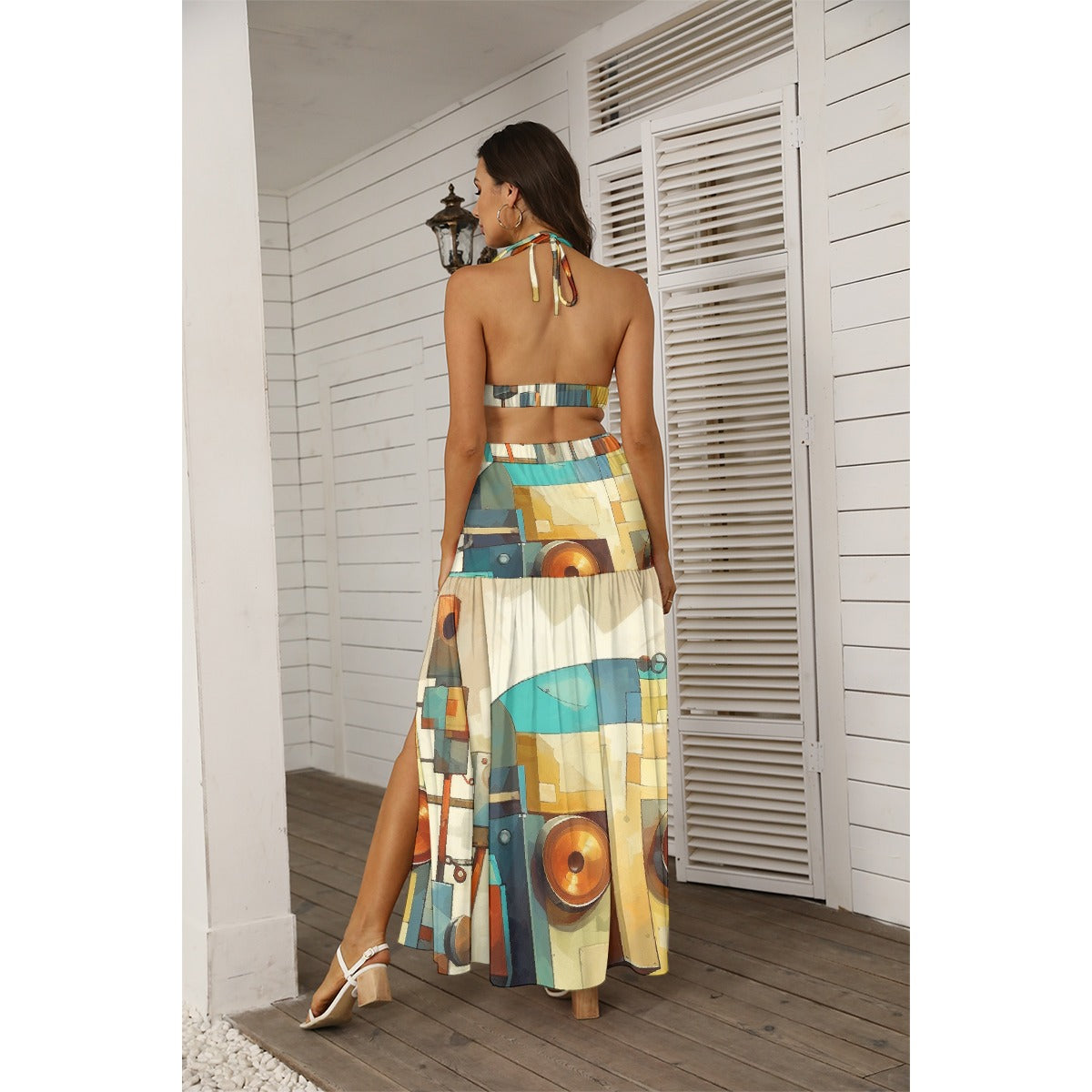 All-Over Print Women's Tie Back Wrap Dress