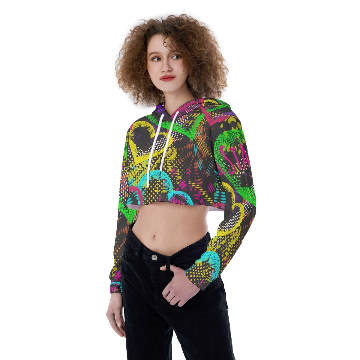 All-Over Print Women's Crop Top Hoodie