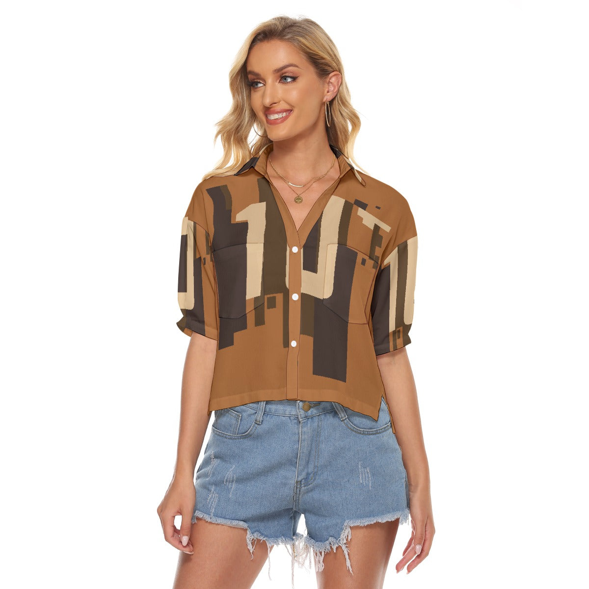 All-Over Print Women's V-neck Shirts
